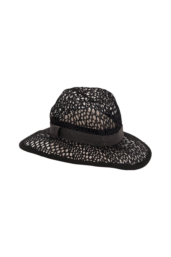 Brunello Cucinelli Black Crochet Effect Hat