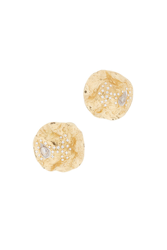 Coomi 20K Gold Diamond Serenity Wild Rose Earrings - view 1