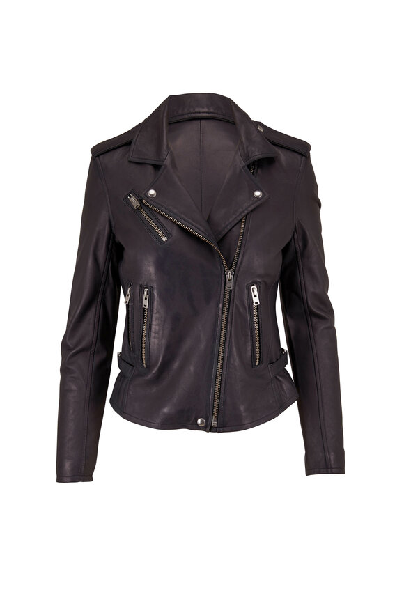 IRO - Newhan Strong Blue Leather Jacket