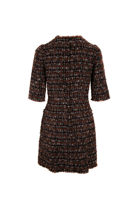 Dolce & Gabbana - Black & Beige Stretch Wool Tweed Dress