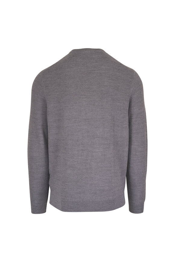 Peter Millar Gray Honeycomb Crewneck Sweater - view 2