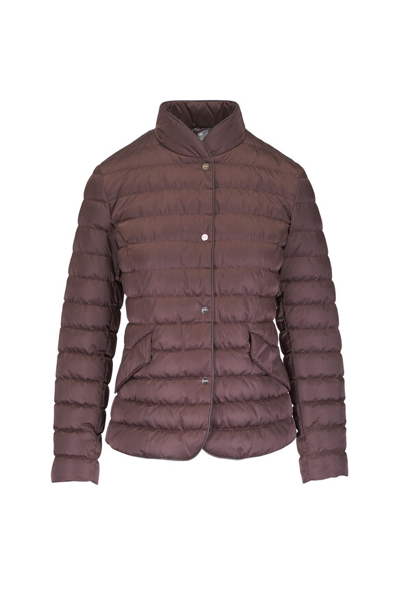 Herno Chocolate Quilted Nylon Fitted Jacket - view 1