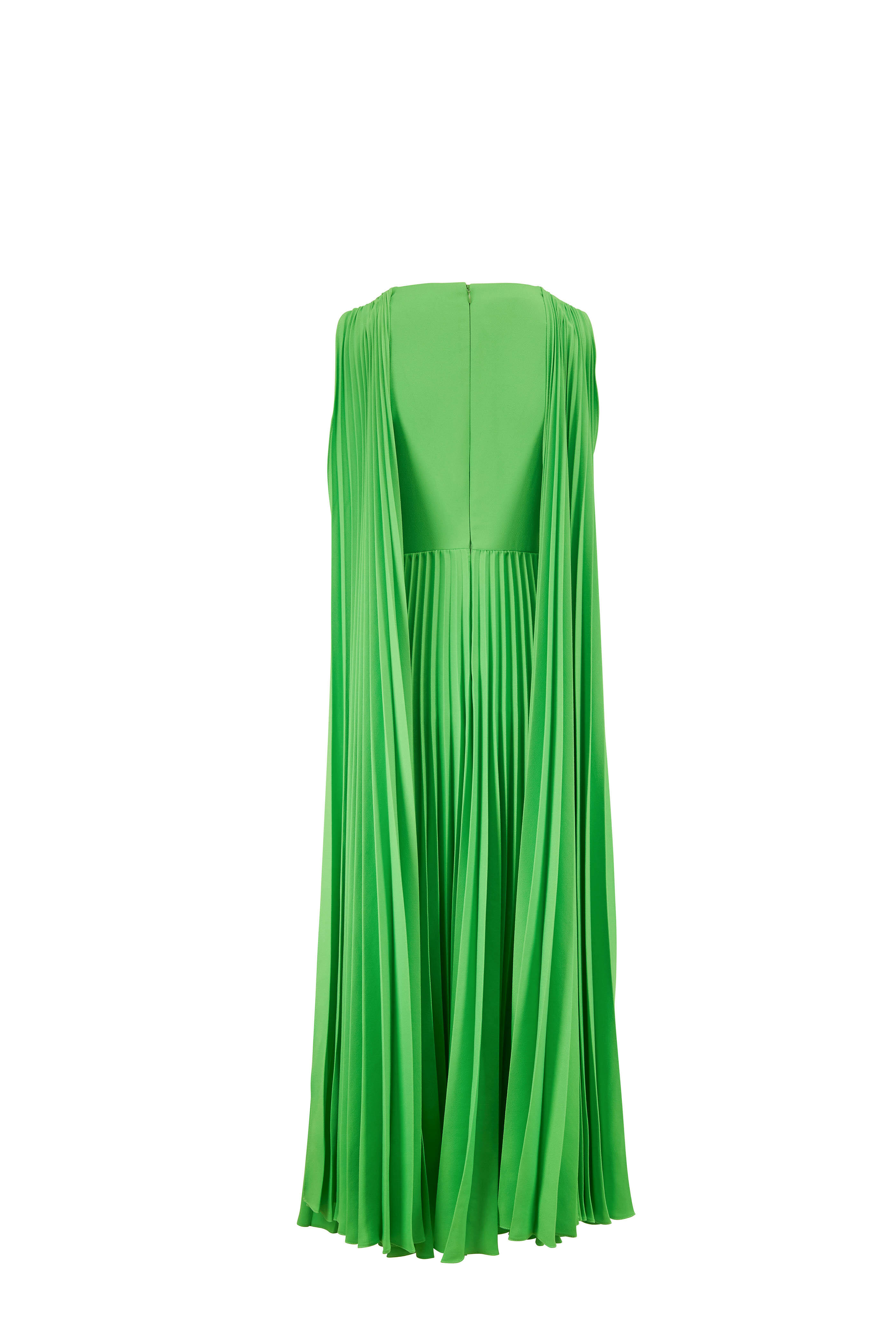 Nonsens Plenarmøde Adskillelse Valentino - Lime Green Plissé Midi Cape Dress | Mitchell Stores