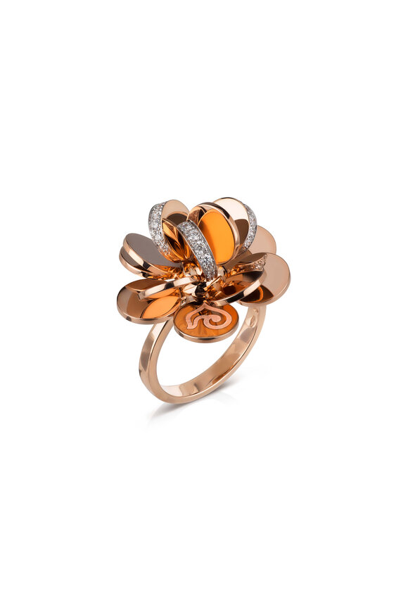 Chantecler Rose Gold Diamond Flower Ring