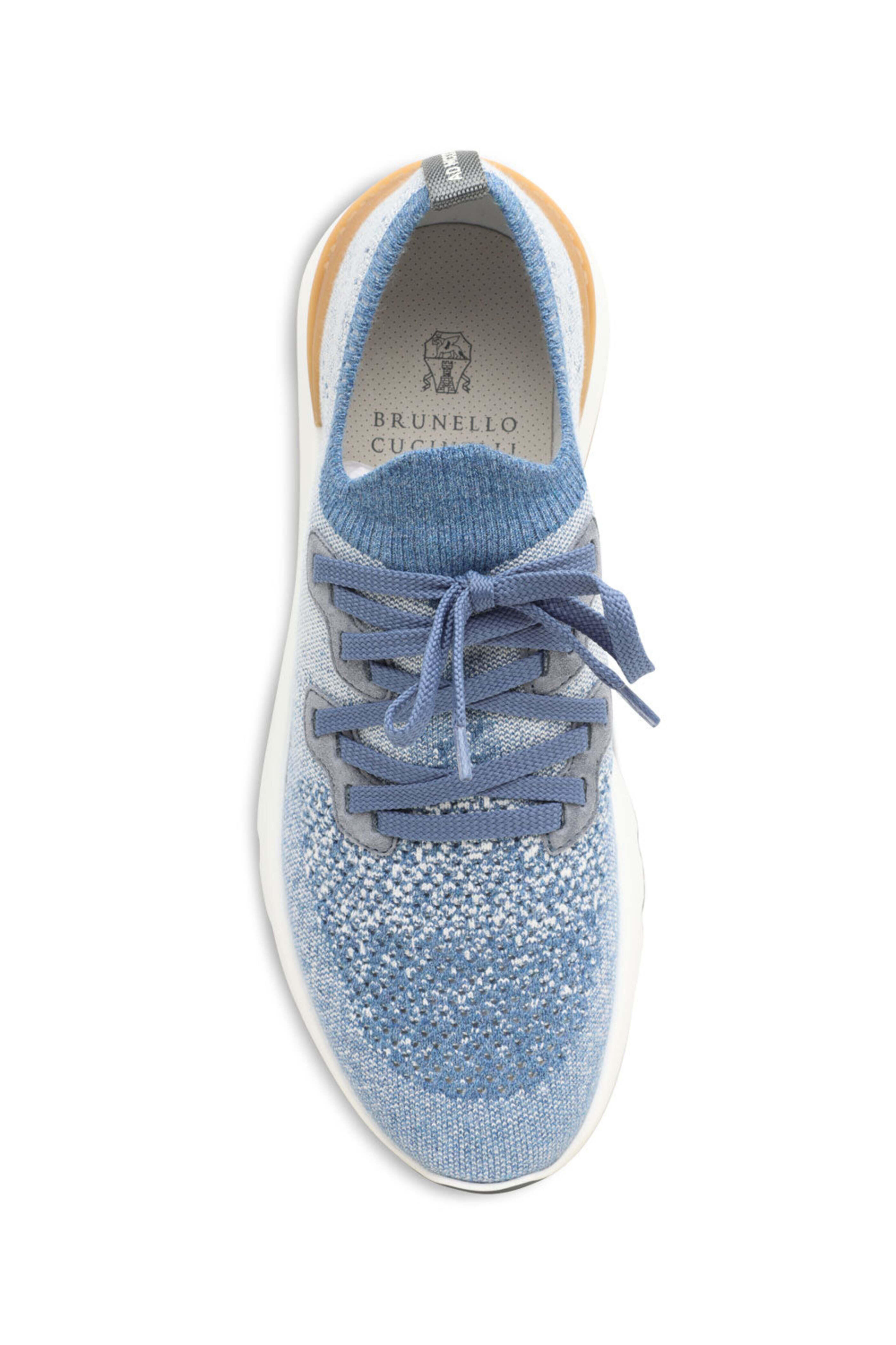 Brunello Cucinelli - Knit Sneaker in Blue and Brown