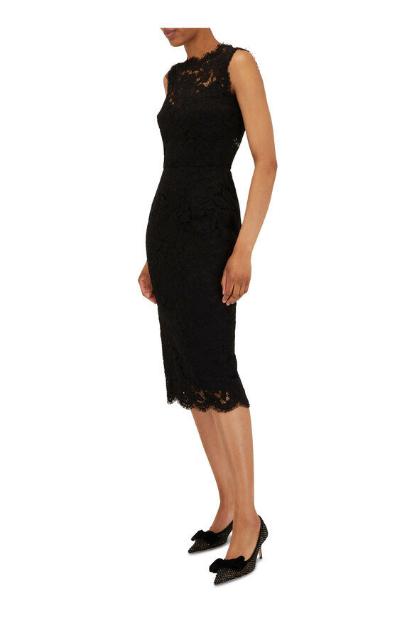 Dolce & Gabbana - Nero Black Lace Sleeveless Sheath Dress 