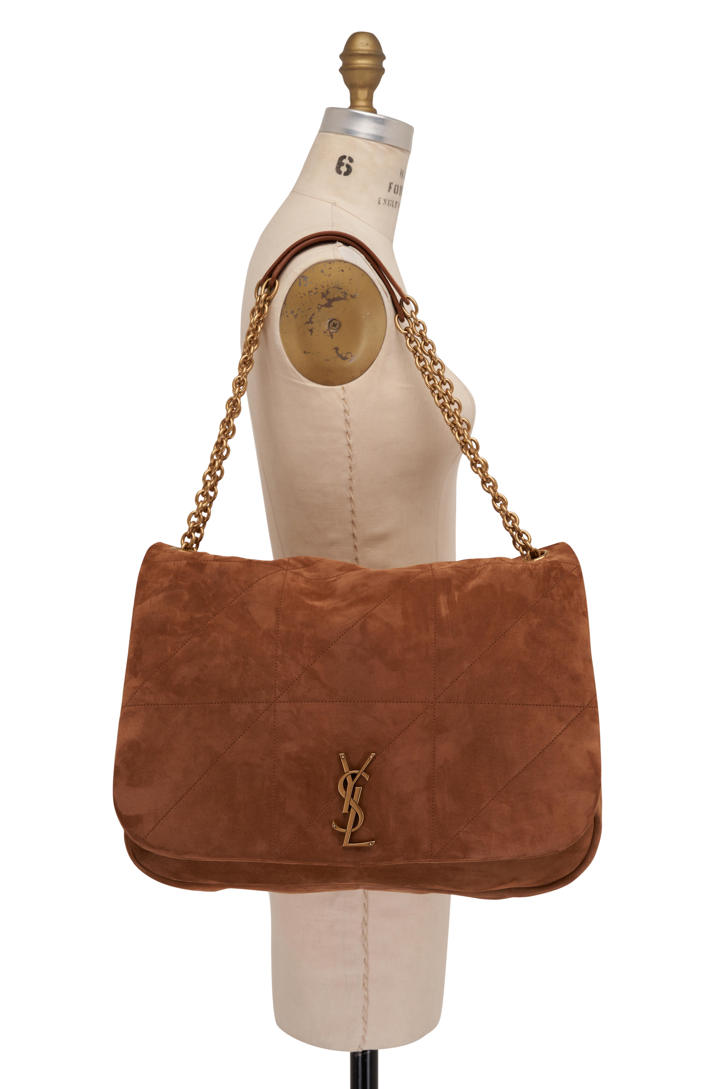 Saint Laurent Jamie Quilted Shoulder Bag, Leather Bag, in Brown