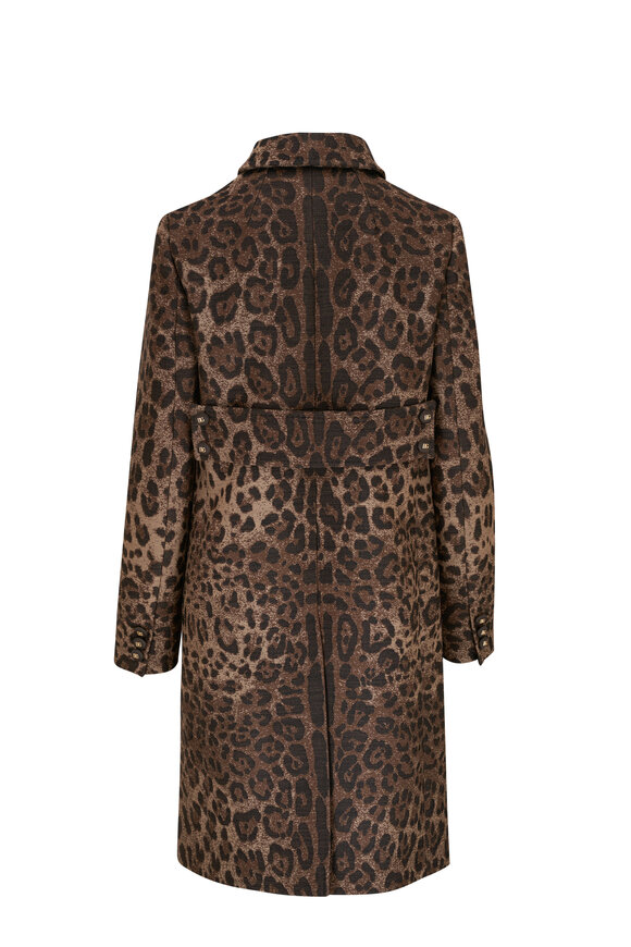 Dolce & Gabbana - Jacquard Leopard Long Wool Coat 