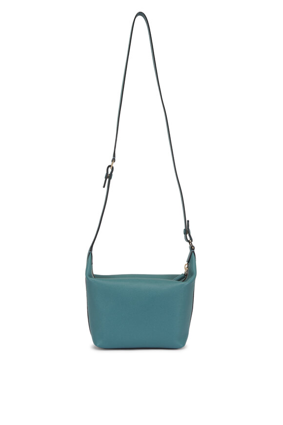 Valextra Mini Mochi Bottle Green Leather Top Handle Bag - view 2
