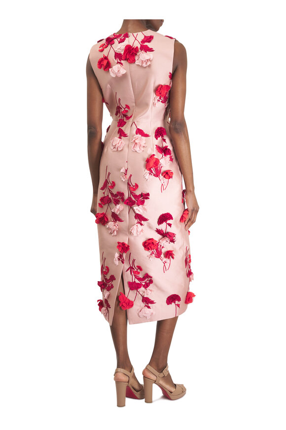 Erdem Floral Embroidered Mikado Sleeveless Midi Dress - view 4