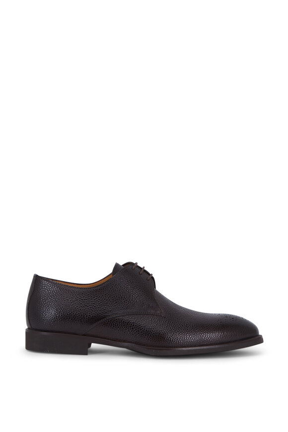 Di Bianco - Martin Moro Dark Brown Pebbled Leather Derby Shoe