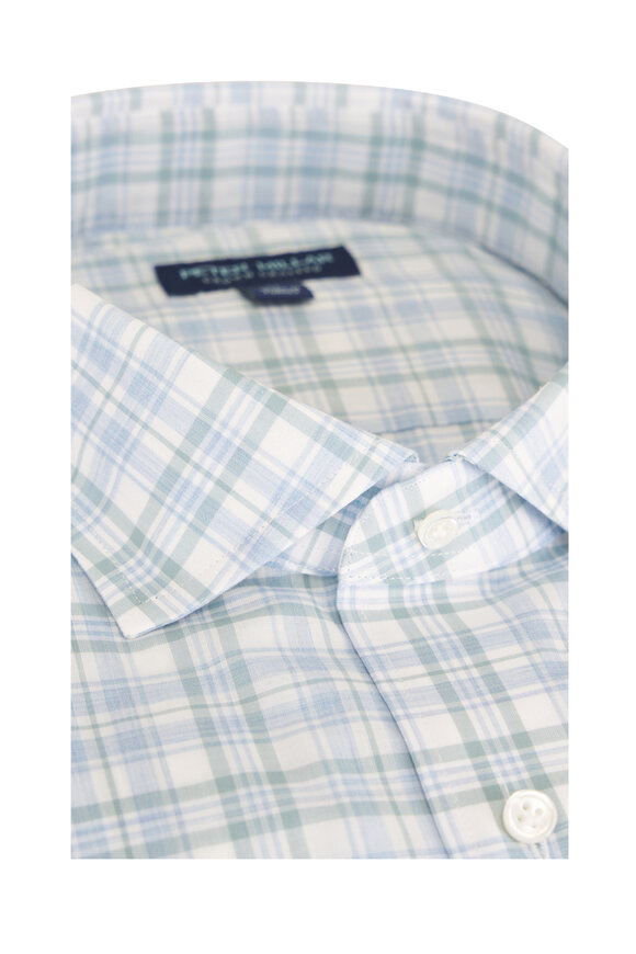 Peter Millar Tropea Light Willow Check Cotton Sport Shirt - view 3