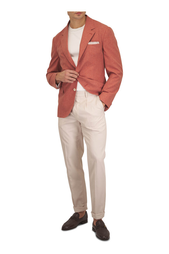 Brunello Cucinelli Jute Cotton Single Pleat Pant - view 2