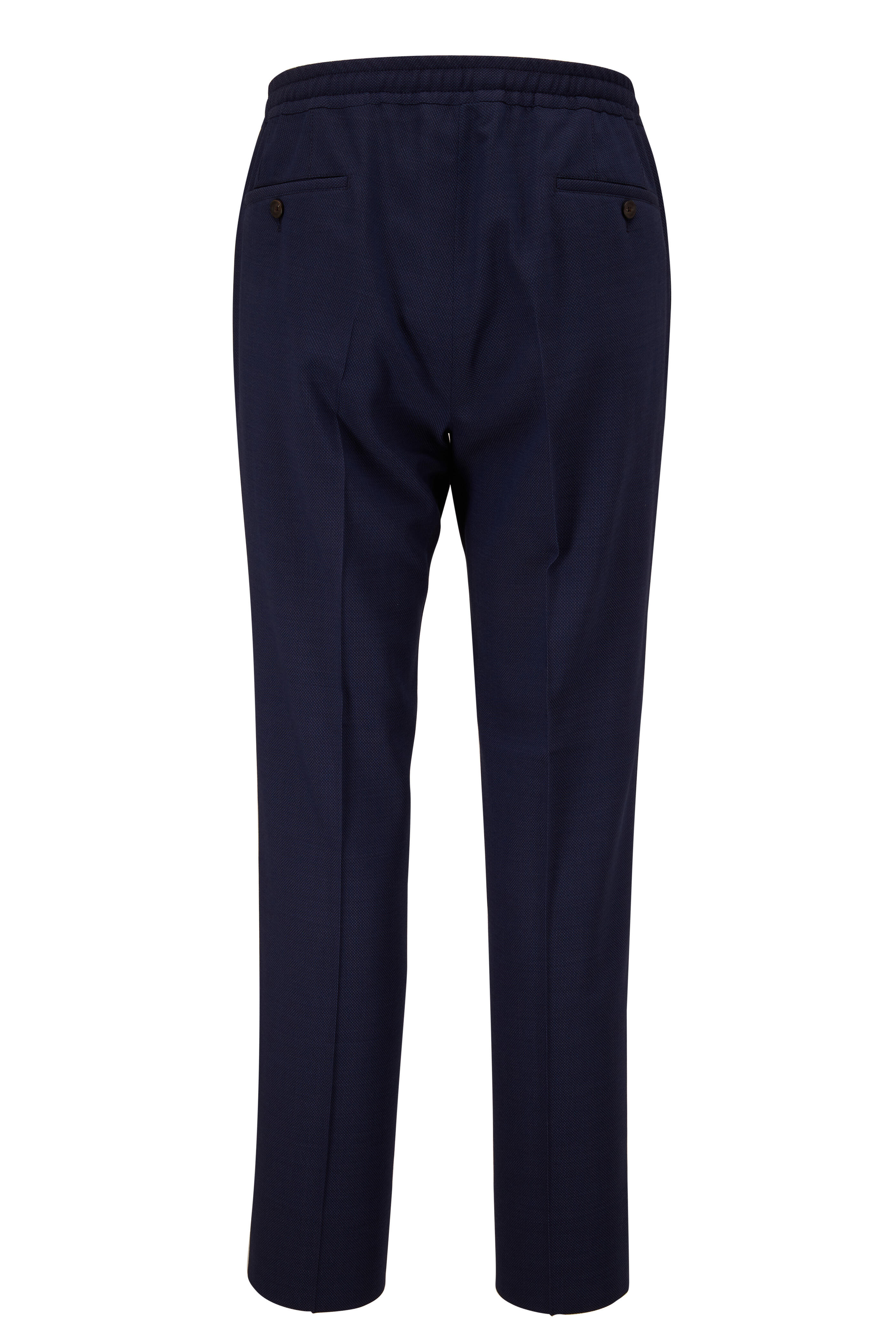 Corneliani - Navy Tech Wool Drawstring Pant