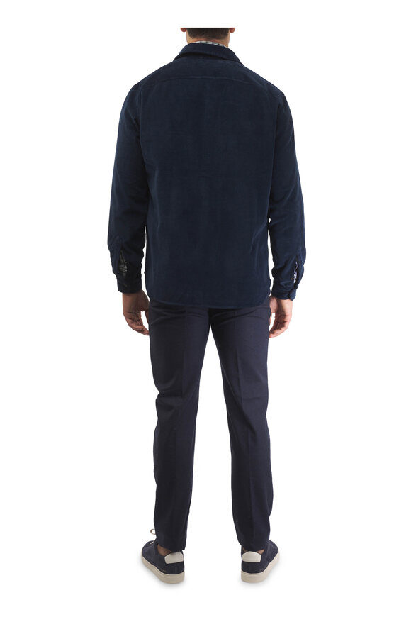 Marco Pescarolo Navy Cashmere Five Pocket Pant - view 3