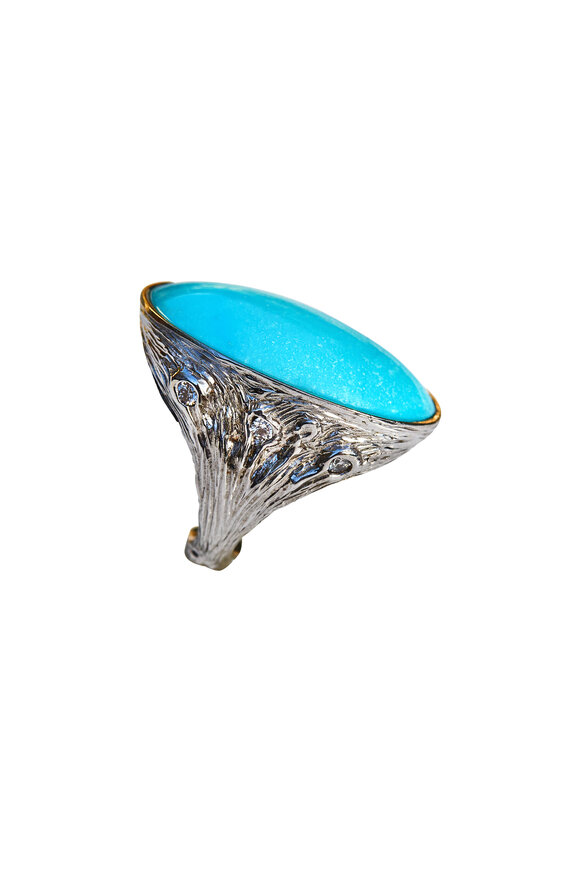 K. Brunini Jewels Turquoise Twig Signet Ring - view 3