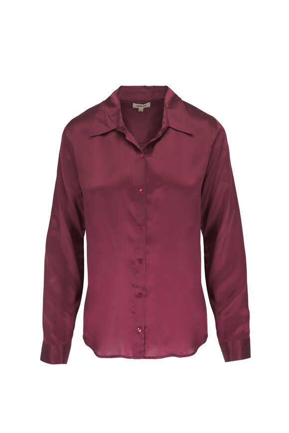 L'Agence Tyler Burgundy Silk Blouse - view 1