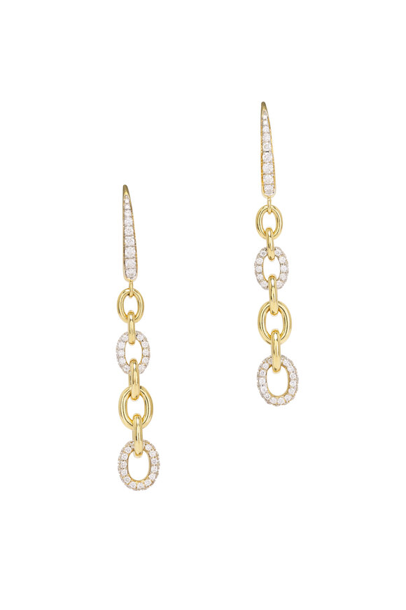 Mariani 18k Yellow Gold Diamond Rolo Earring