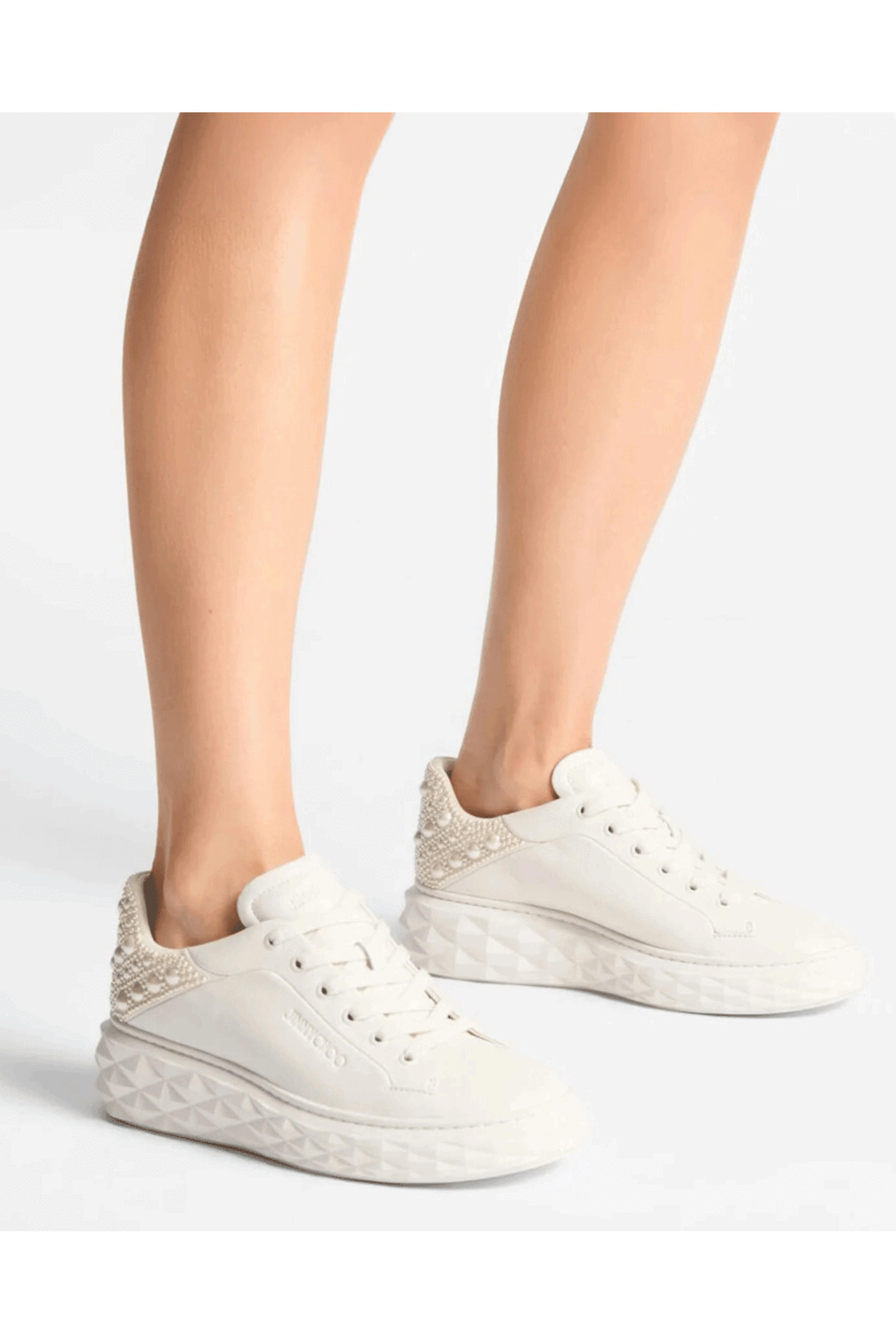 Jimmy Choo - Pearl Diamond Maxi Sneaker in Latte