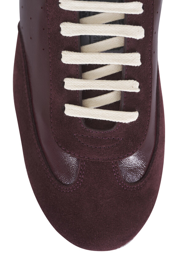 Saint Laurent Lewis Vintage Bordeaux Suede Sneaker - view 4