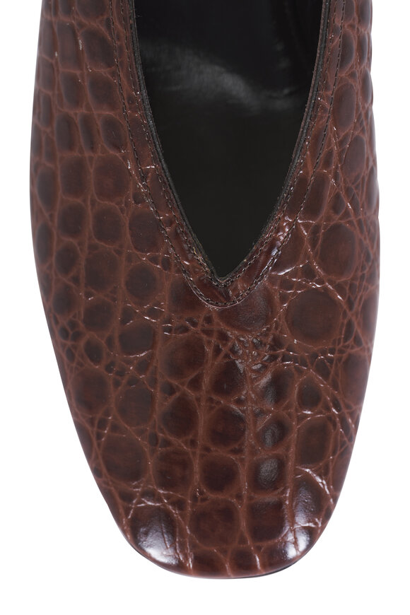 Le Monde Béryl Luna Chestnut Embossed Leather Pump, 50mm - view 6