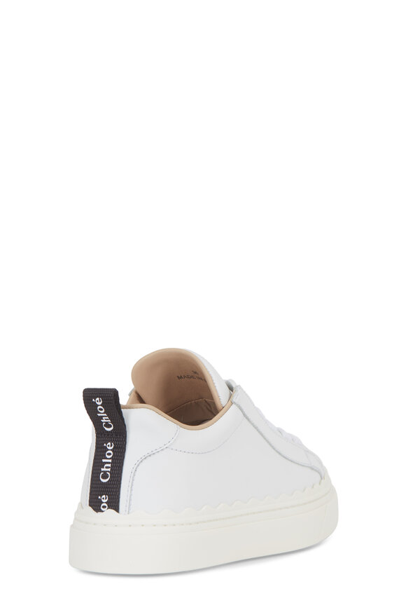 Chloé - White Leather Scalloped Sneaker