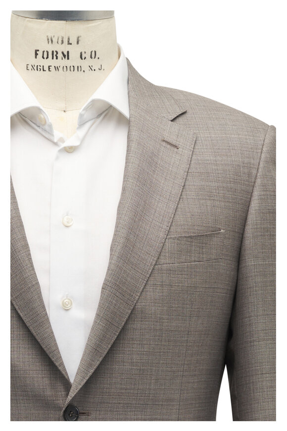 Canali Solid Tan Wool Suit