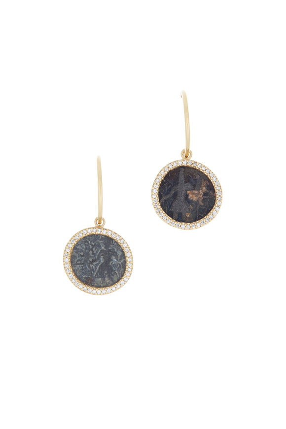 Coomi - 20K Yellow Gold Diamond & Kushan Coin Earrings