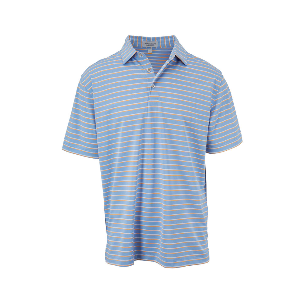 Peter Millar - Summer Comfort Blue & Orange Striped Polo