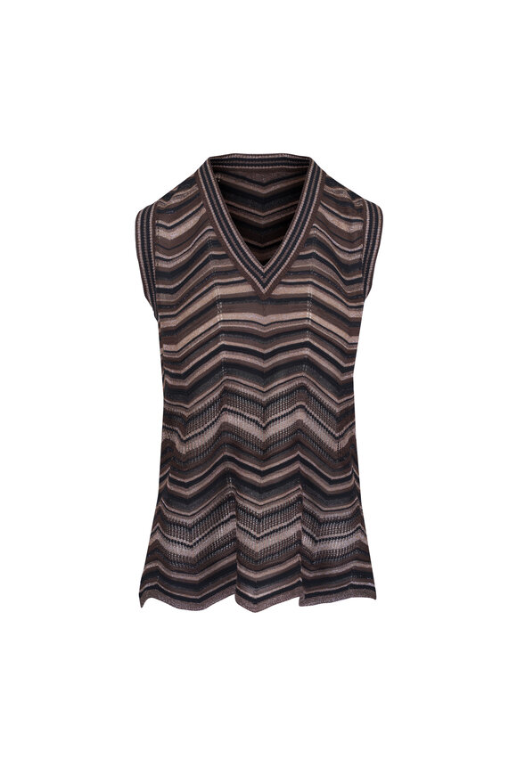 D.Exterior Chocolate Multi Zig Zag Stripe Tank - view 1