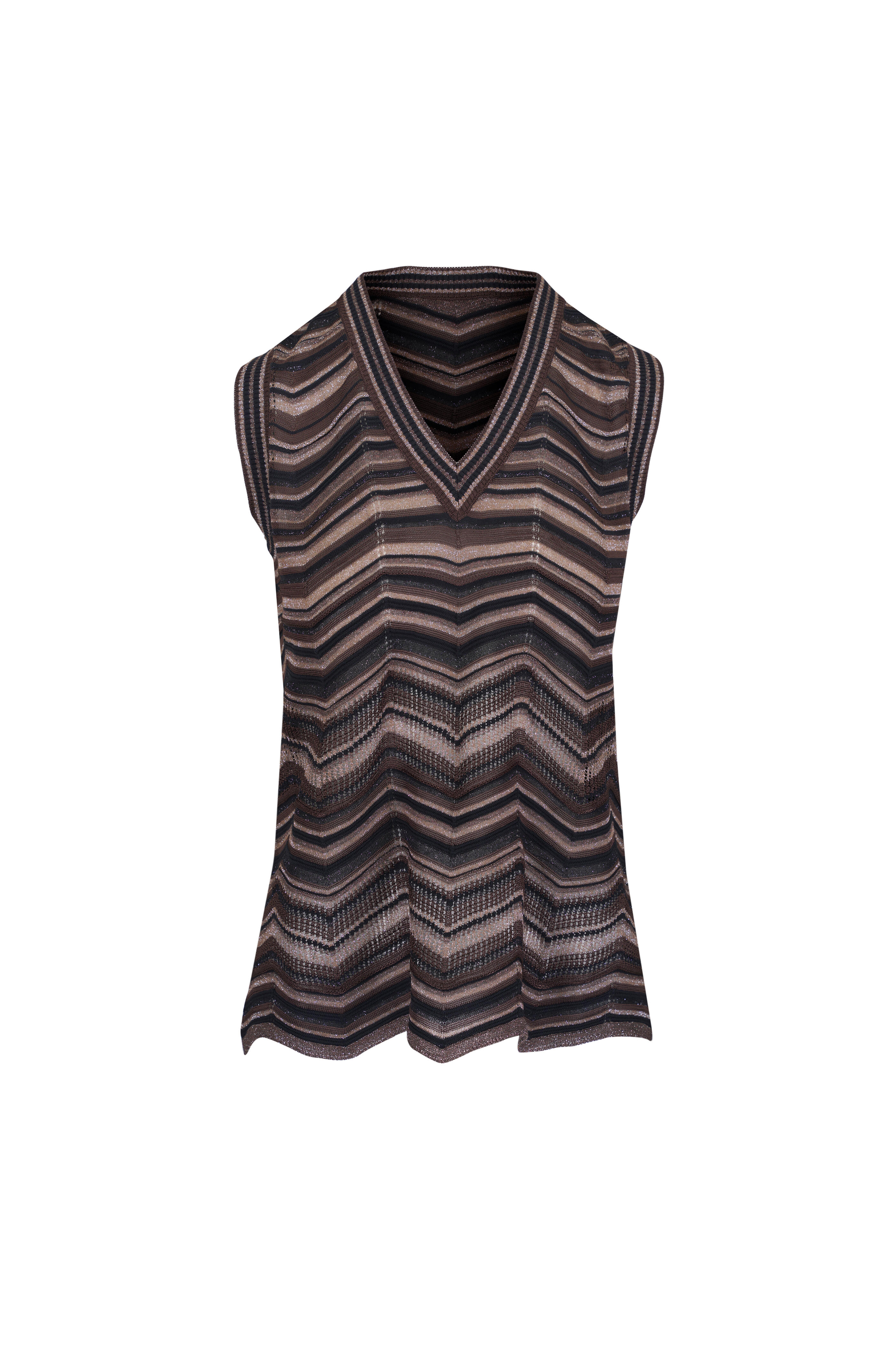 D.Exterior - Chocolate Multi Zig Zag Stripe Tank - view 1