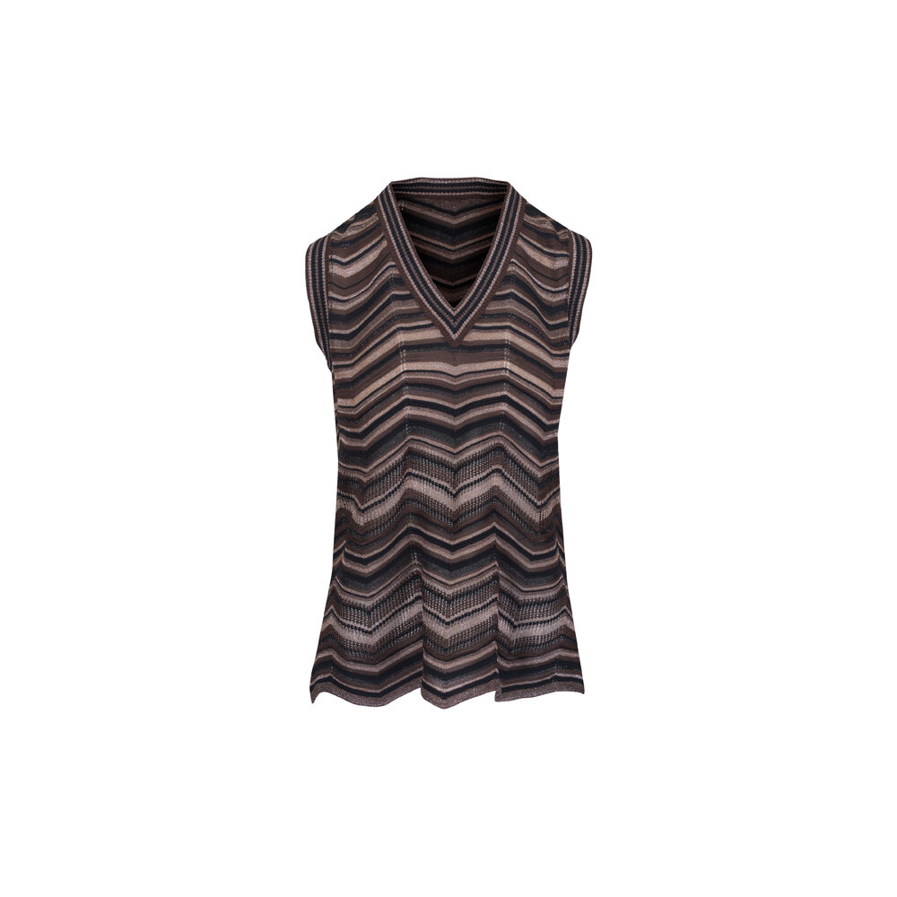 D.Exterior - Chocolate Multi Zig Zag Stripe Tank