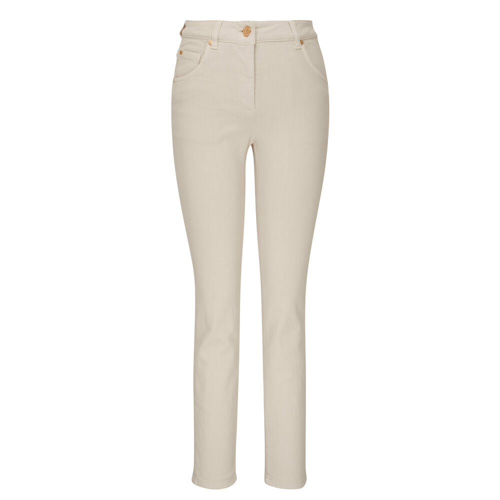 Brunello Cucinelli - Warm White High Rise Stretch Skinny Jean