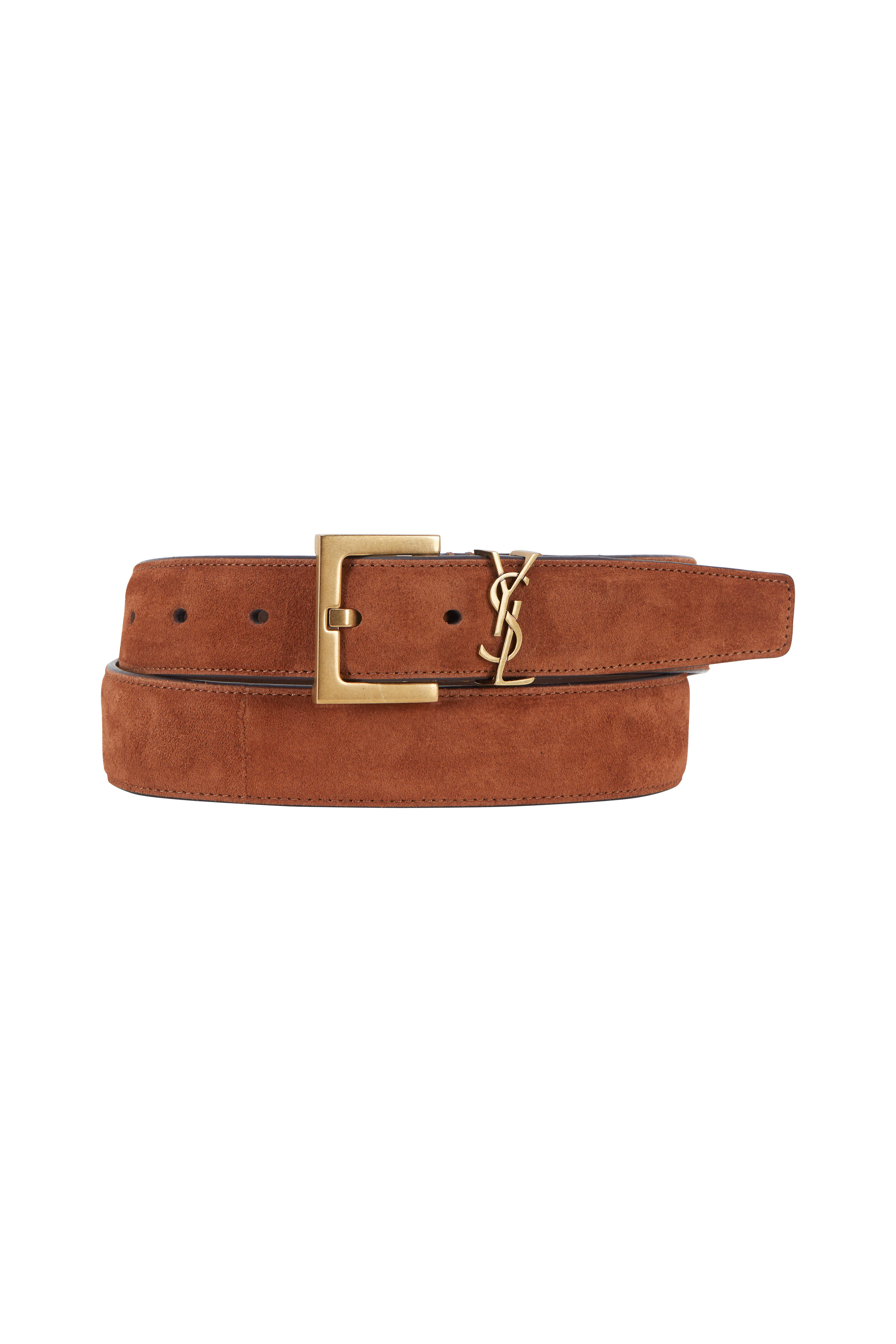 Saint Laurent - Monogramme Brick Suede Logo Belt