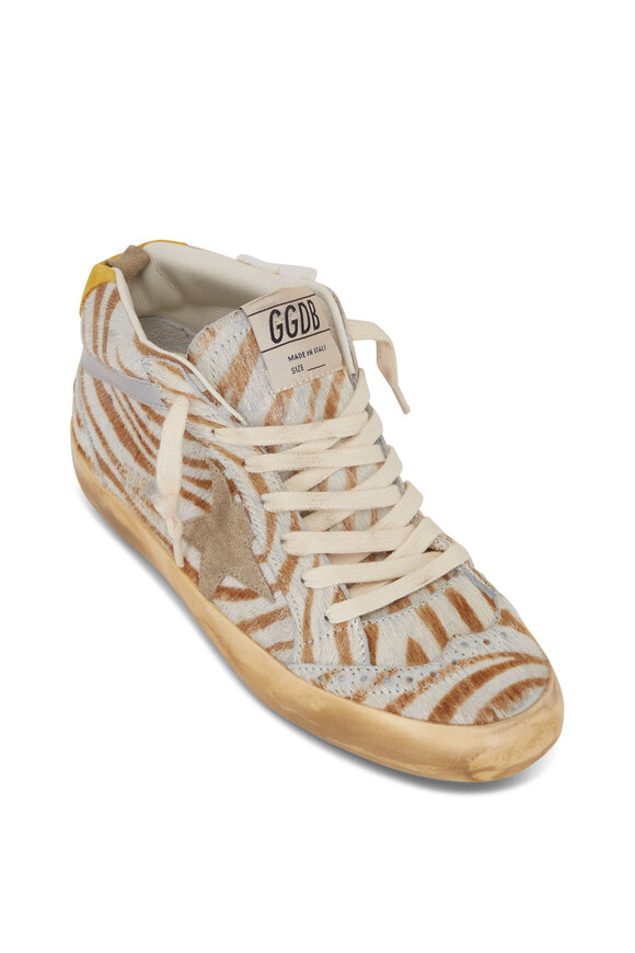 Golden Goose - Midstar Beige & White Zebra Calf Hair Sneaker