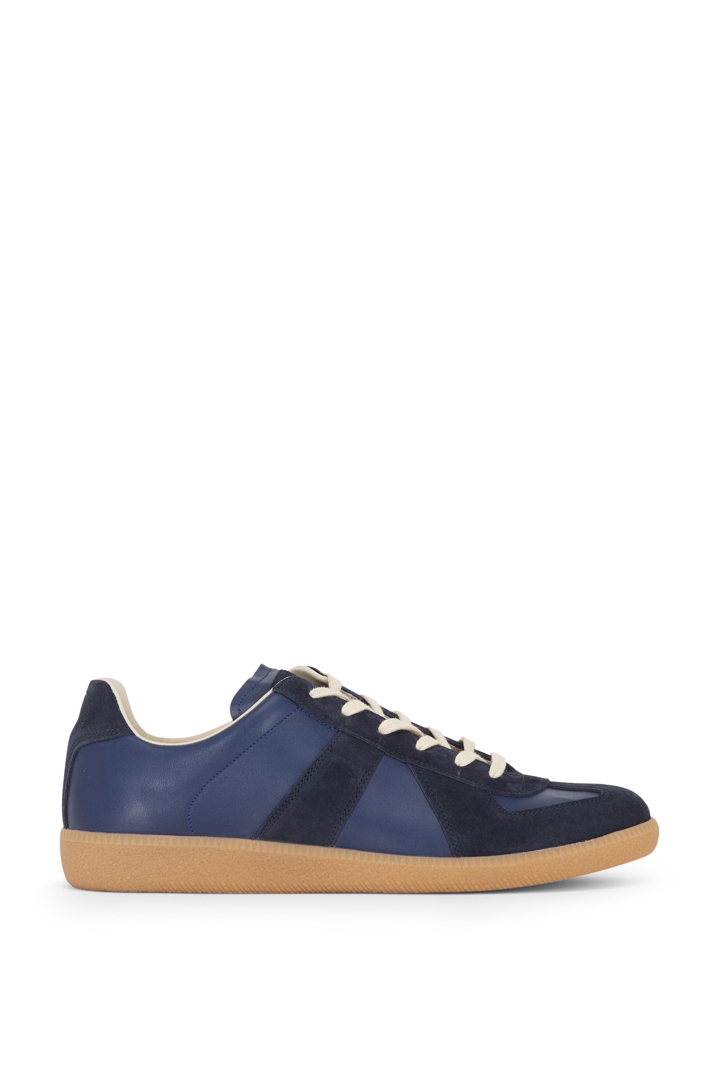 Maison Margiela - Replica Navy Suede & Leather Low Top Sneaker