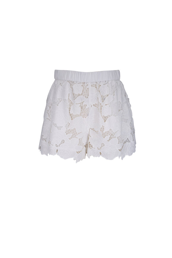 L'Agence Laina Ivory Eyelet Shorts - view 1