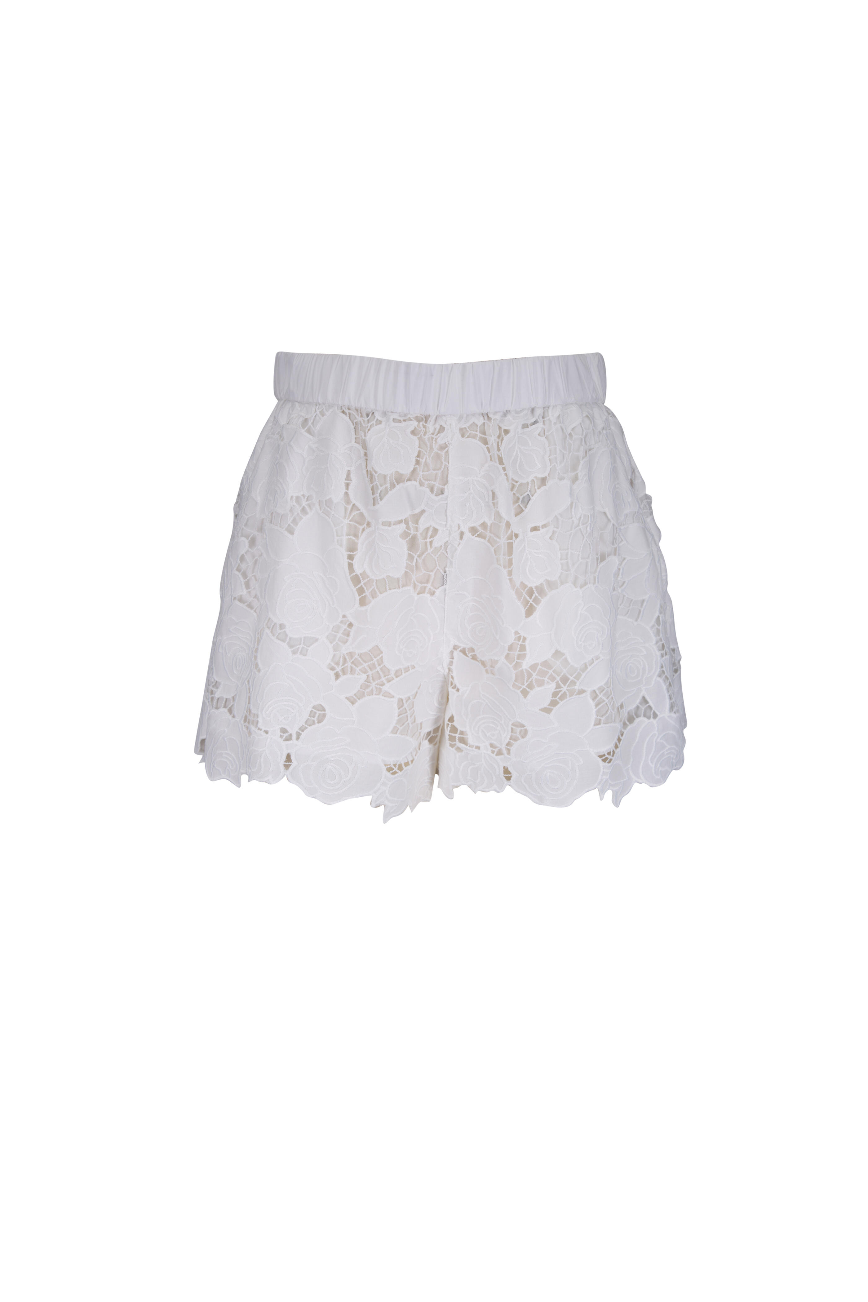 L'Agence - Laina Ivory Eyelet Shorts - view 1