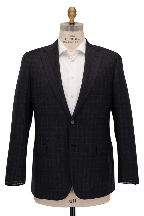 Brioni - Brushed Charcoal Wool Suit