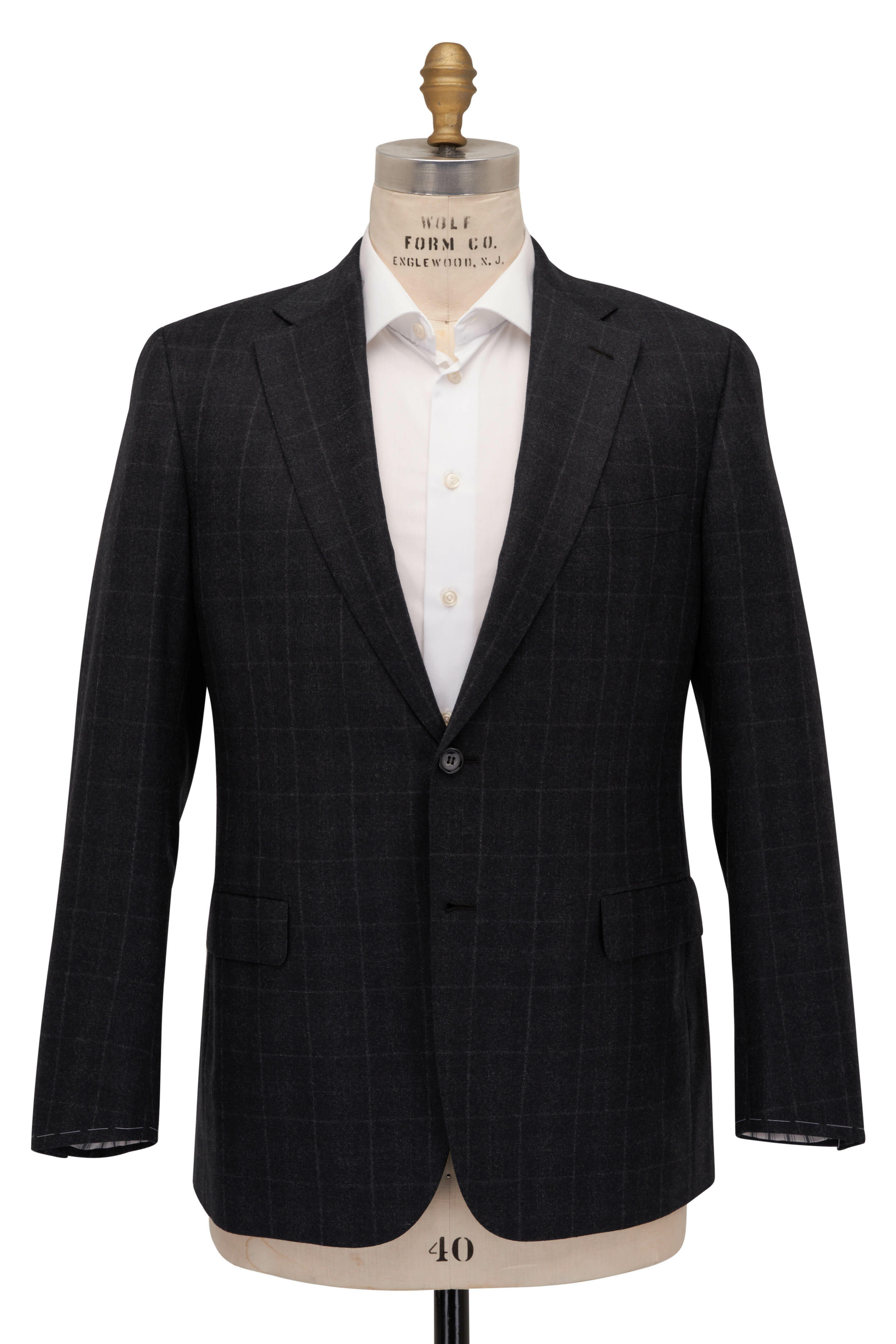 Brioni - Brushed Charcoal Wool Suit | Mitchell Stores