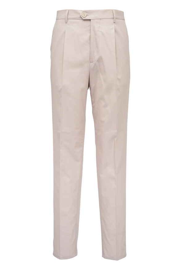 Brunello Cucinelli Jute Cotton Single Pleat Pant