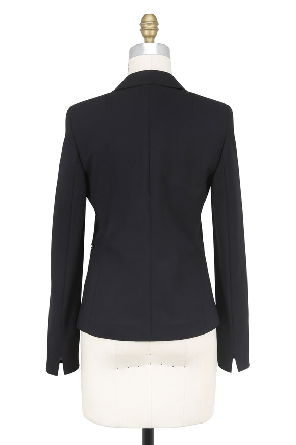 Akris Punto - Black Stretch Jersey Knit One Button Jacket