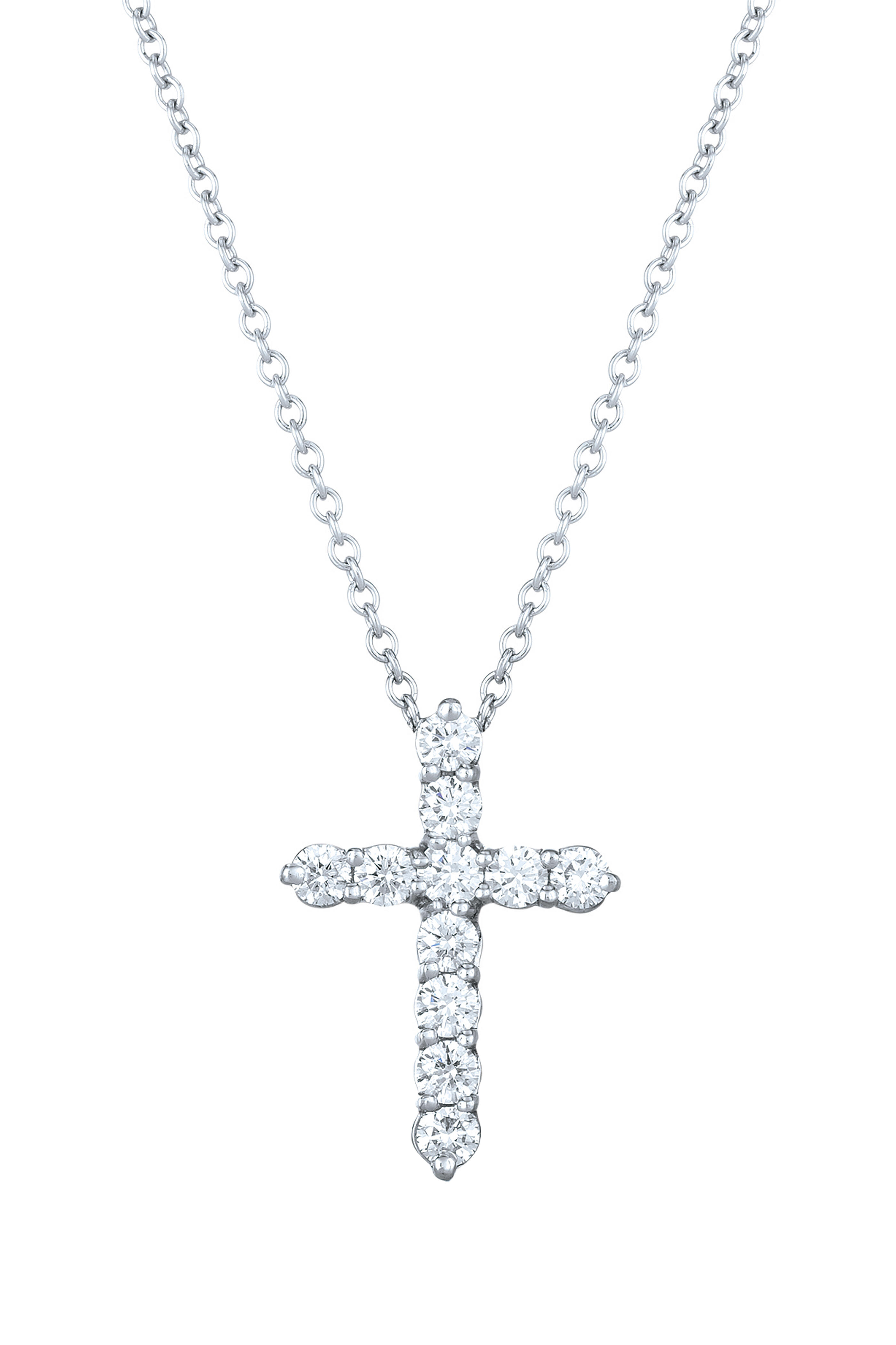 Kwiat - White Gold Faith Cross Diamond Pendant Necklace