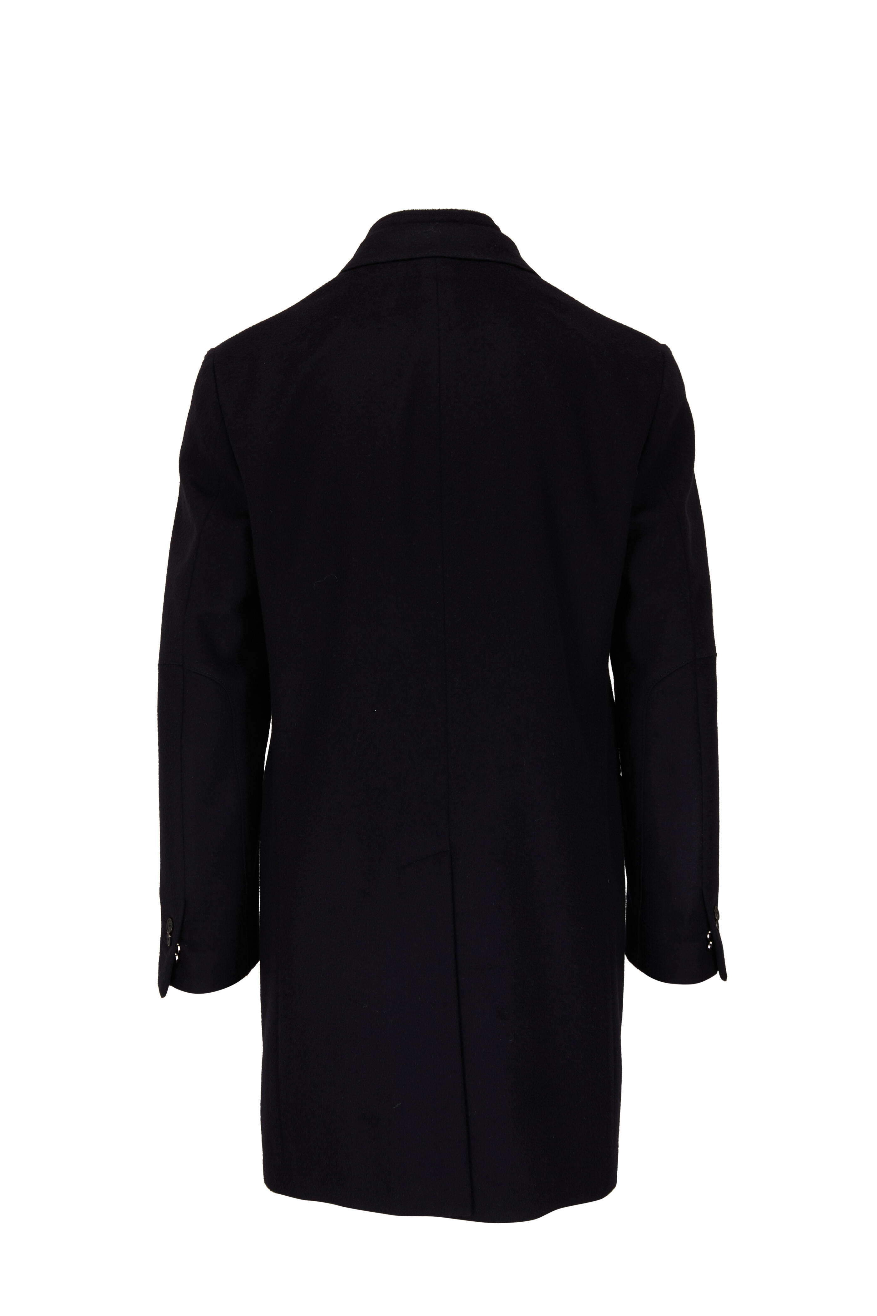 Corneliani - Navy Blue Virgin Wool Topcoat | Mitchell Stores