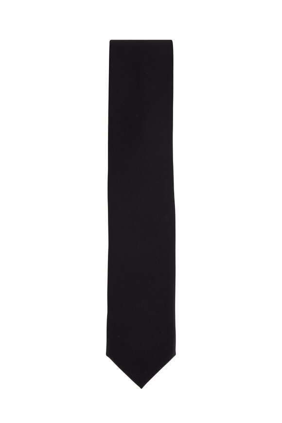 Dolce Punta Black Grosgrain Formal Necktie