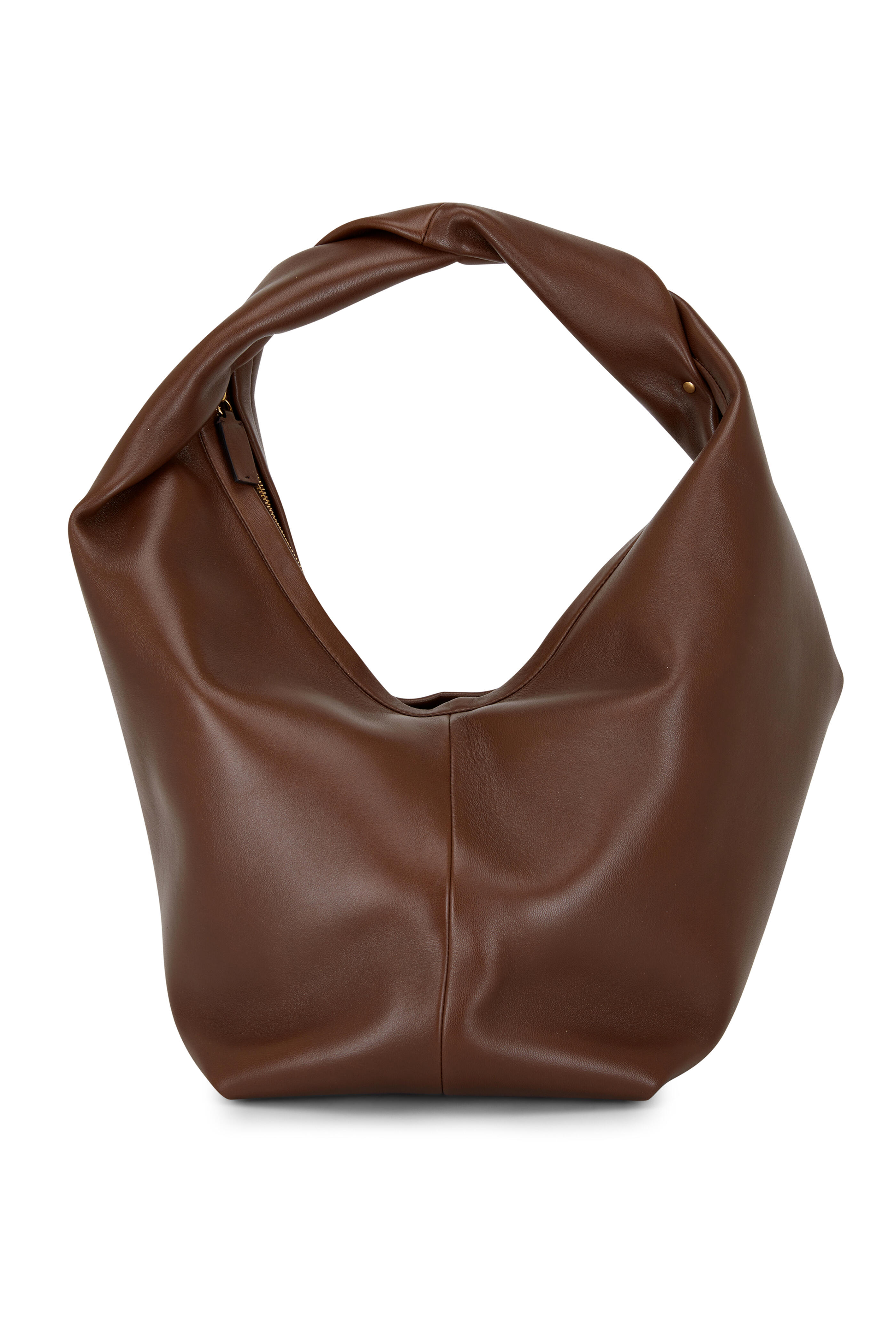 ハンドバッグ Valentino Garavani Handbags Women Leather Brown/Tobacco Valentino Garavani - Teak Brown Leather Hobo Bag