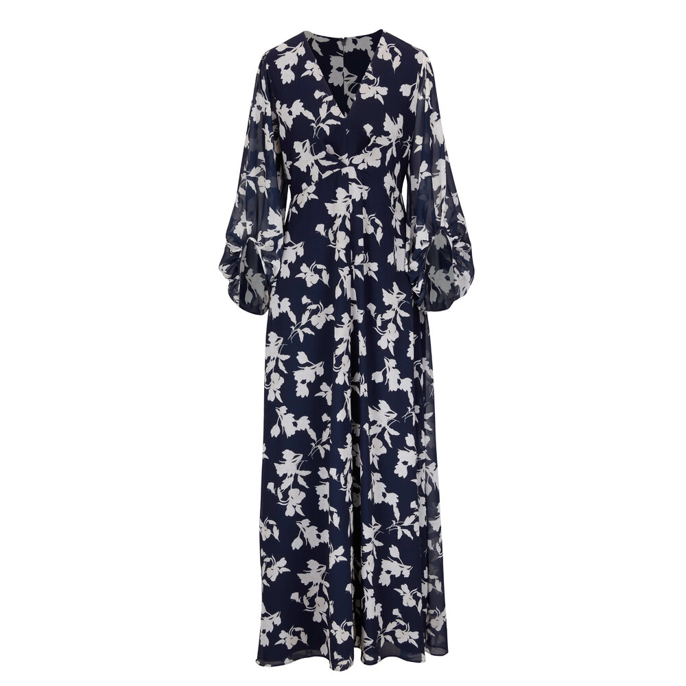 Sachin + Babi - Jenny Navy Blue Floral Print Gown