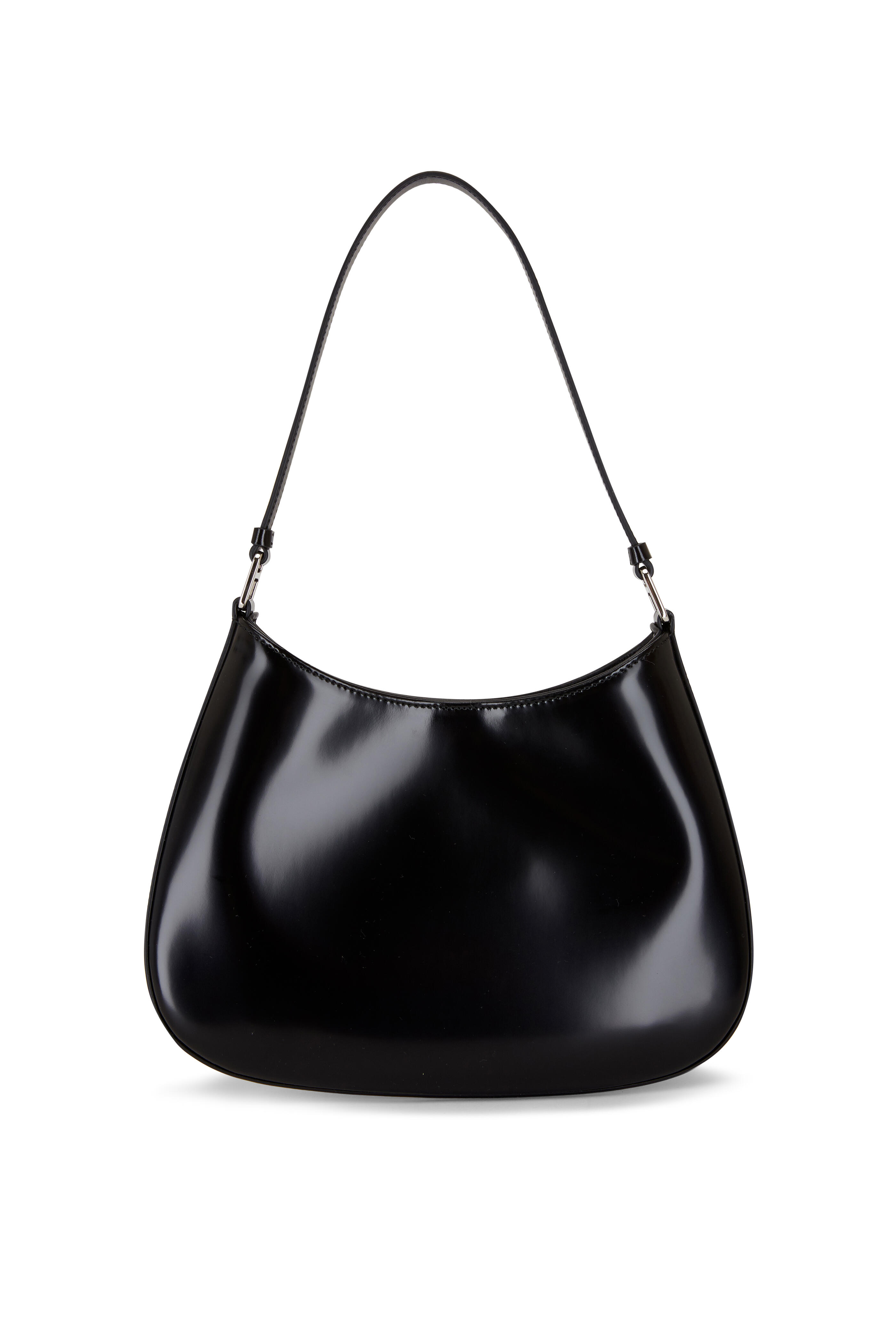 Prada - Cleo Black Smooth Leather Shoulder Bag
