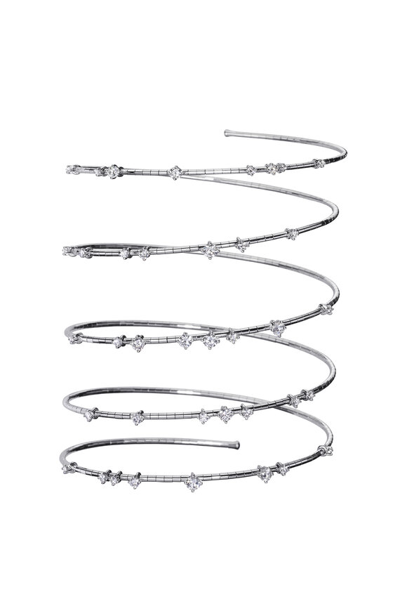 Mattia Cielo 18k White Gold Diamond 5 Row Bracelet