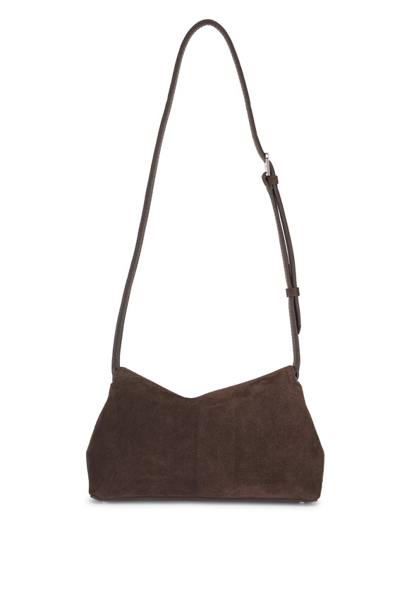 Totême T-Lock Brown Suede Clutch - view 2